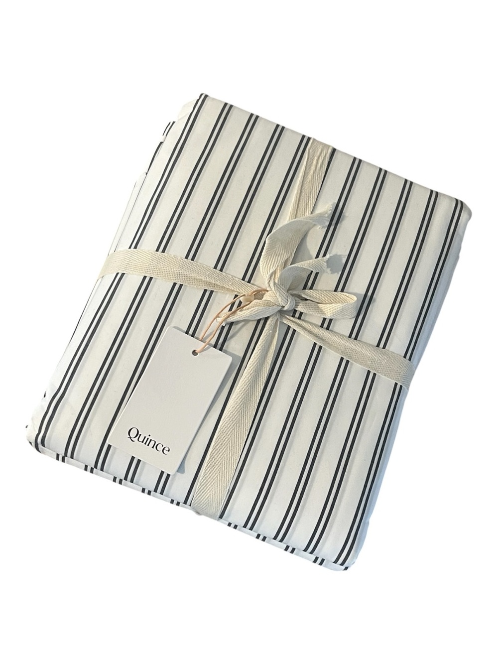 Quince Organic Cotton Crisp Double Striped Duvet Set King/Cali. King - Picture 3 of 4
